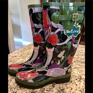 Sakroots Tall Rubber Rainboots NWOT
